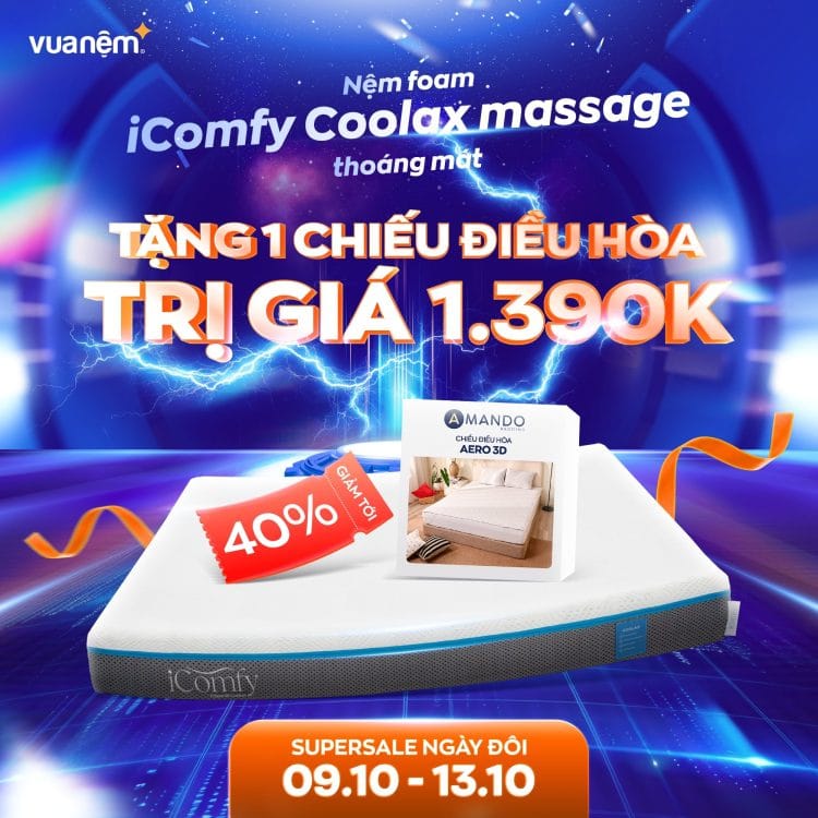 Mua nệm foam iComfy Coolax nhận quà hấp dẫn