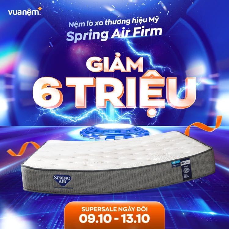 Nệm lò xo Spring Air Back Supporter Firm giảm 6 triệu