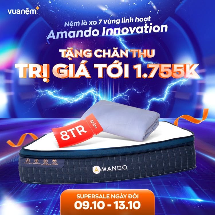 Nệm lò xo 7 vùng linh hoạt Amando Innovation