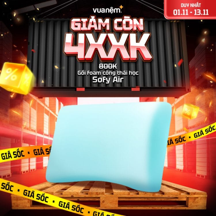 Gối foam iComfy Sofy Air giảm còn 4.xxk