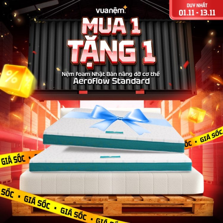 Nệm foam Nhật Bản Aeroflow Standard