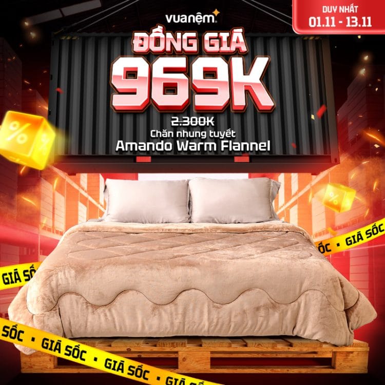 Chăn nhung tuyết Amando Warm Flannel 969k
