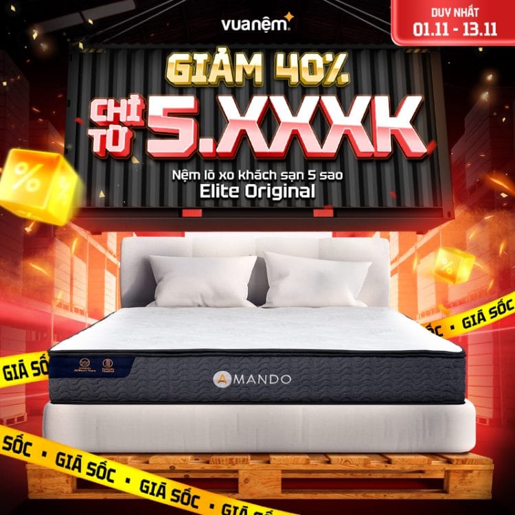Nệm lò xo Amando Elite Original giảm 40%