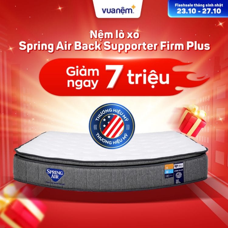 Nệm lò xo Spring Air Back Supporter Firm Plus giảm 7 triệu