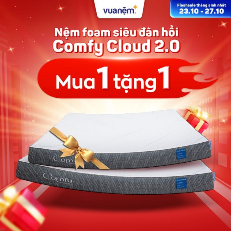 Mua 1 tặng 1 nệm foam Comfy Cloud 2.0