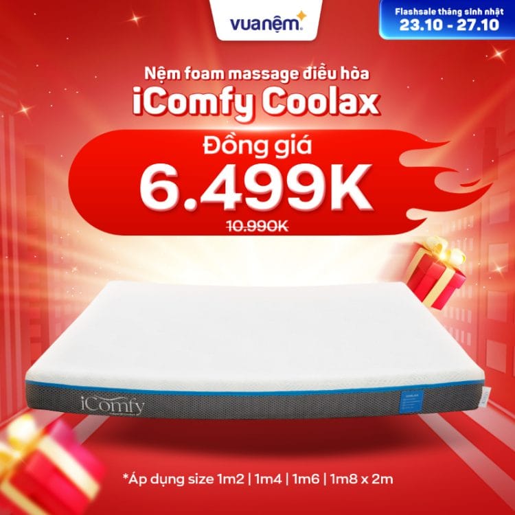Nệm foam massage điều hòa iComfy Coolax đồng giá 6.499k
