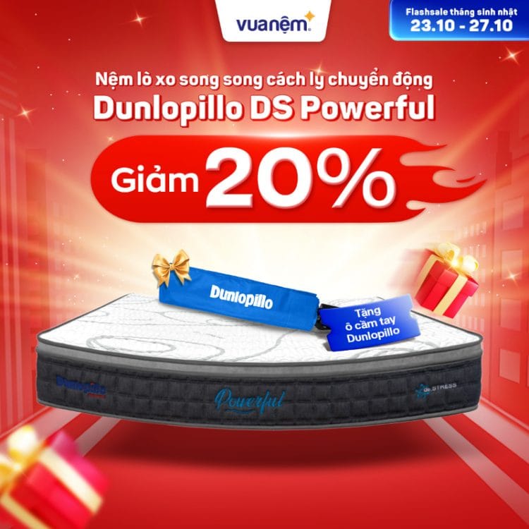 Nệm lò xo Dunlopillo De.Stress Powerful sale 20%