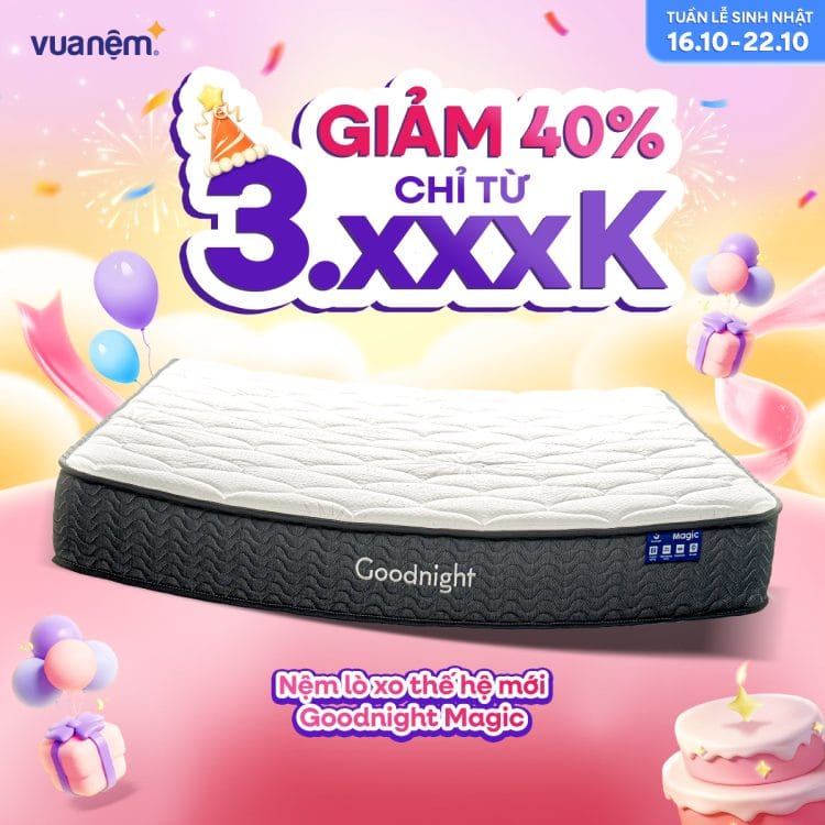 Nệm lò xo Goodnight Magic giảm 40%