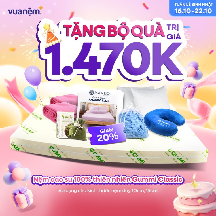 Nệm cao su thiên nhiên Gummi Classic
