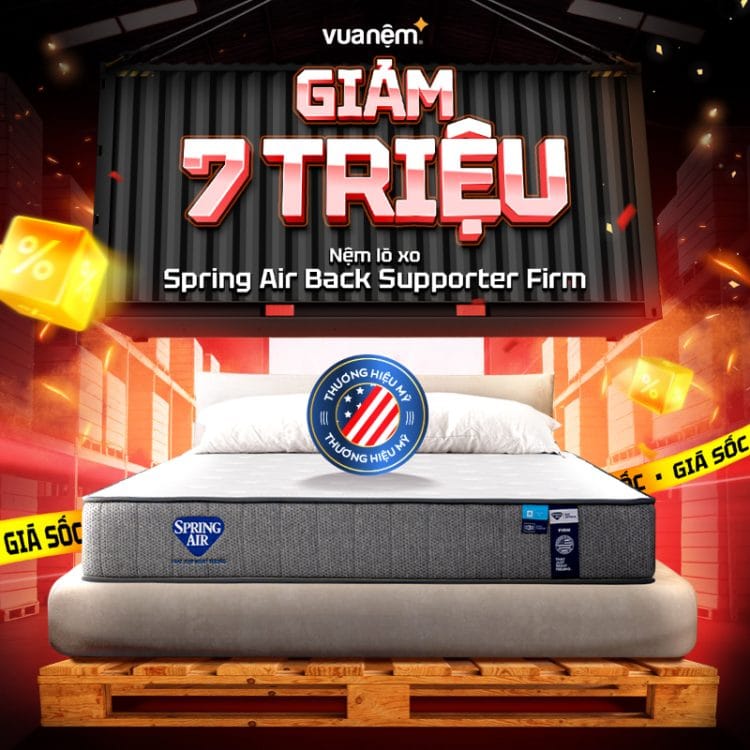 Nệm lò xo Spring Air Back Supporter Firm giảm 7 triệu