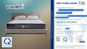 Chứng nhận QCVN 01:2017/BCT và top 6 nệm đạt chuẩn tại Vua Nệm