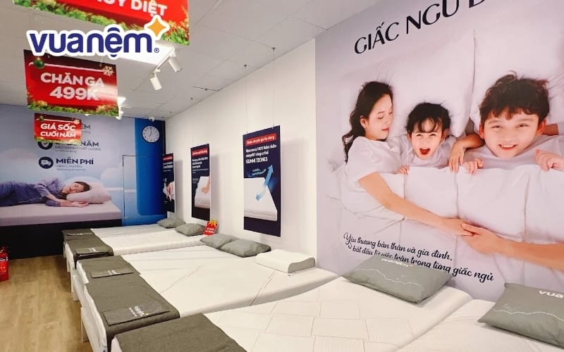 Các sản phẩm chăn ga gối nệm tại cửa hàng Vua Nệm