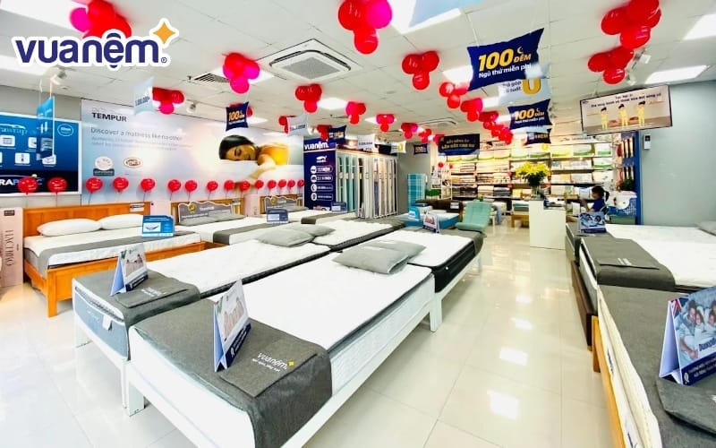 Không gian mua sắm tại Vua Nệm quận Thanh Xuân