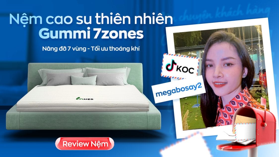Tiktoker Megabosay2 đổi nệm Gummi 7zones để cải thiện vấn đề đau lưng