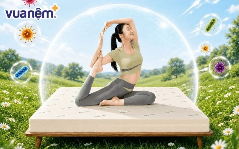 Nệm cao su Gummi Classic thông thoáng với hơn 6000 lỗ khí