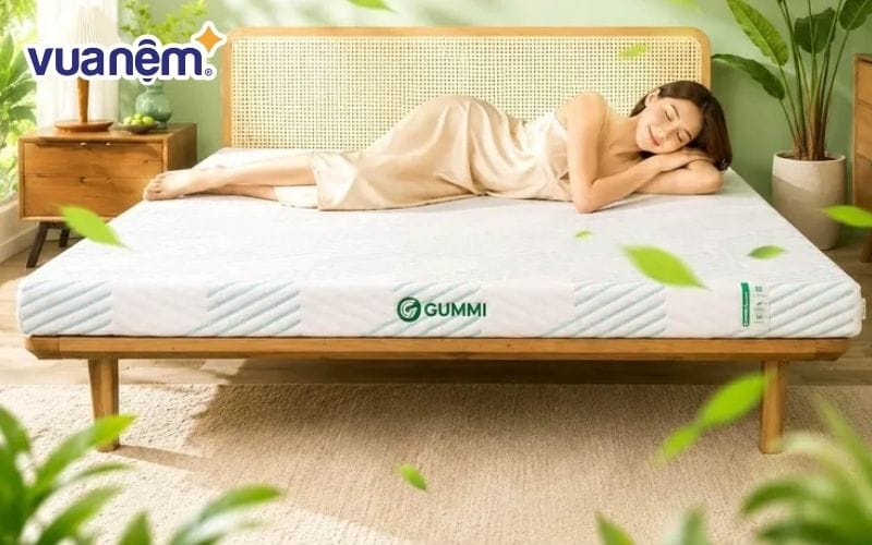 Nệm cao su thiên nhiên tinh chất trà xanh Gummi Signature