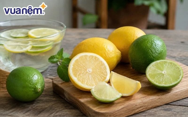 Khắc phục nệm cao su bị đen bằng chanh
