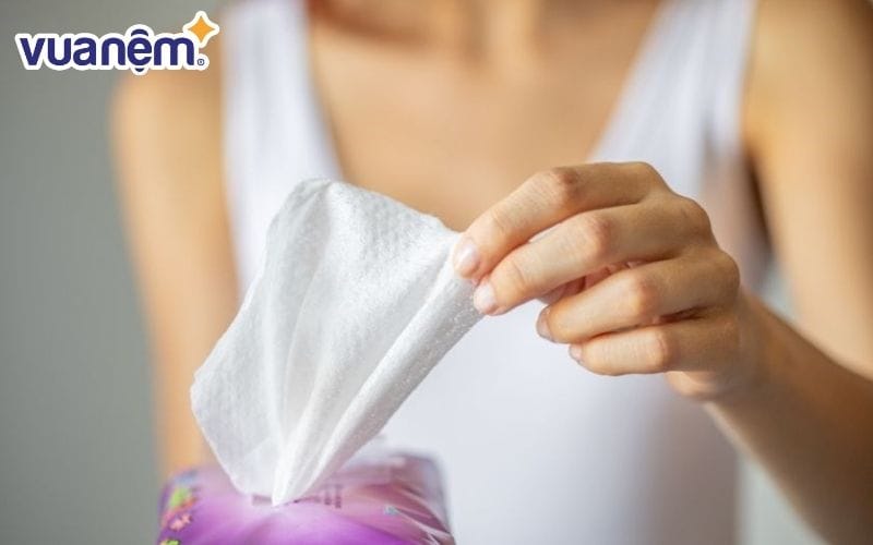 Sử dụng khăn giấy để làm khô nệm