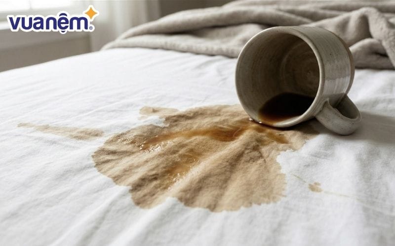 Loại bỏ vết cafe trên nệm