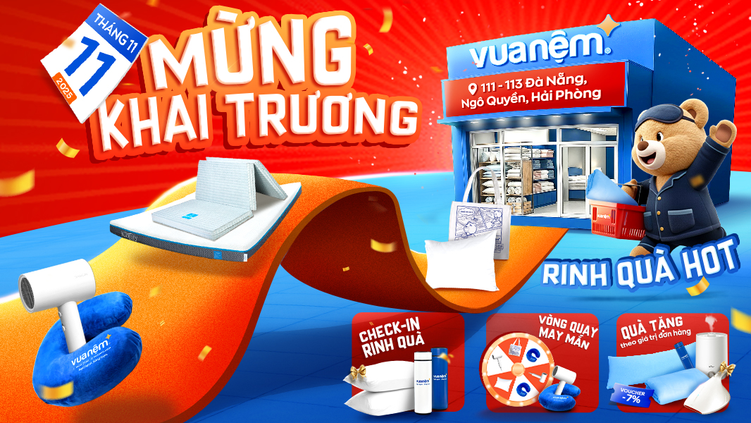 Khai trương cửa hàng Vua Nệm 111 - 113 Đà Nẵng, Lạ Viên, Ngô Quyền, Hải Phòng