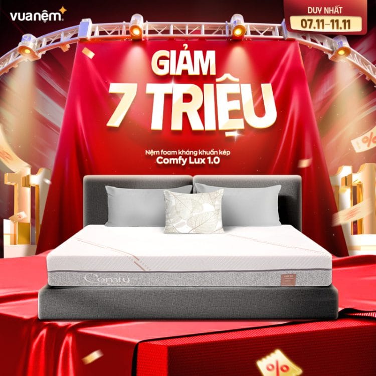 Nệm foam Comfy Lux 1.0 giảm 7 triệu