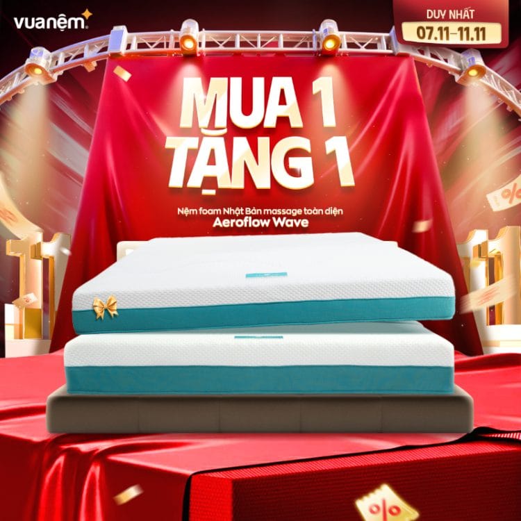 Nệm foam Nhật Bản Aeroflow Wave massage