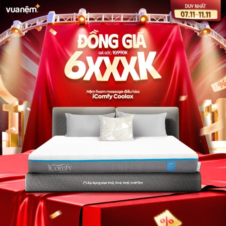 Nệm foam massage điều hòa iComfy Coolax đồng giá 6.xxxk