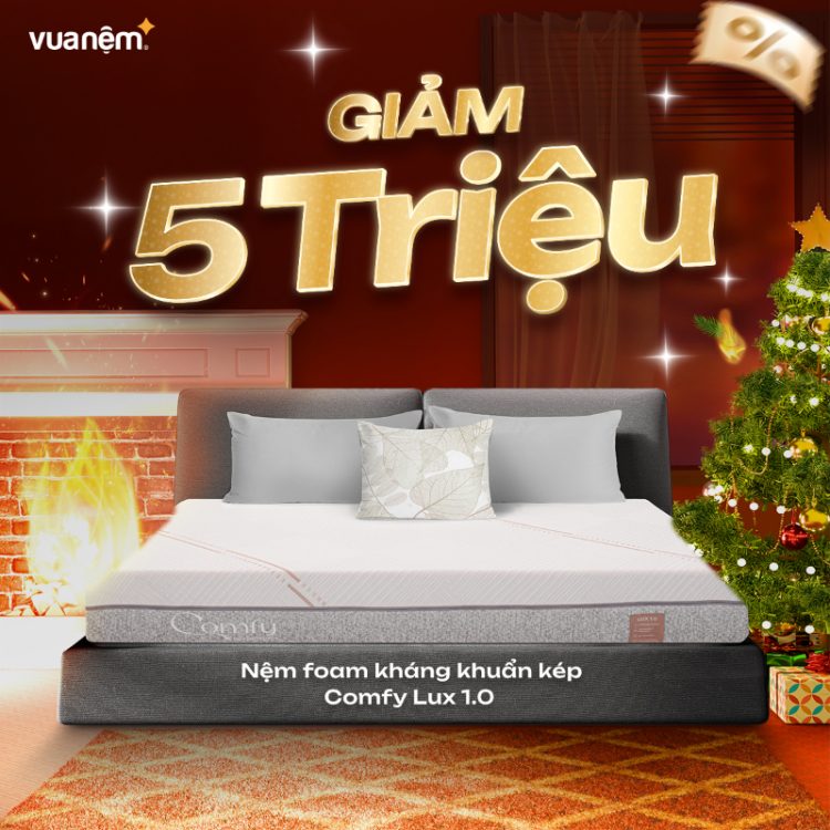 Nệm foam kháng khuẩn kép Comfy Lux 1.0 giảm 5 triệu