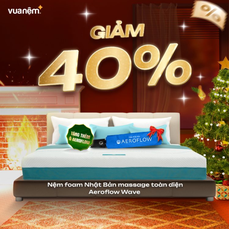 Nệm foam Nhật Bản Aeroflow Wave Massage giảm 40%