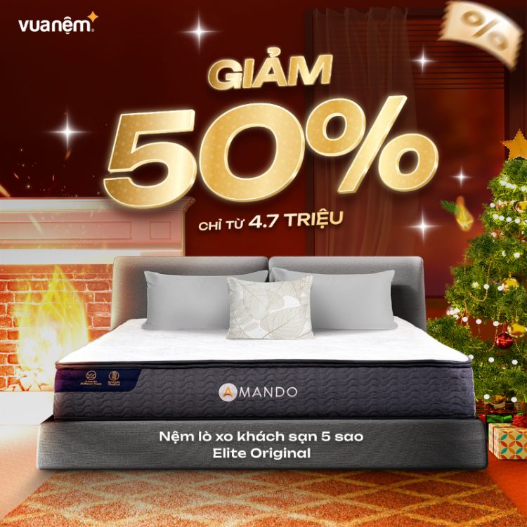 Nệm lò xo khách sạn 5 sao Amando Elite Original sale 50%