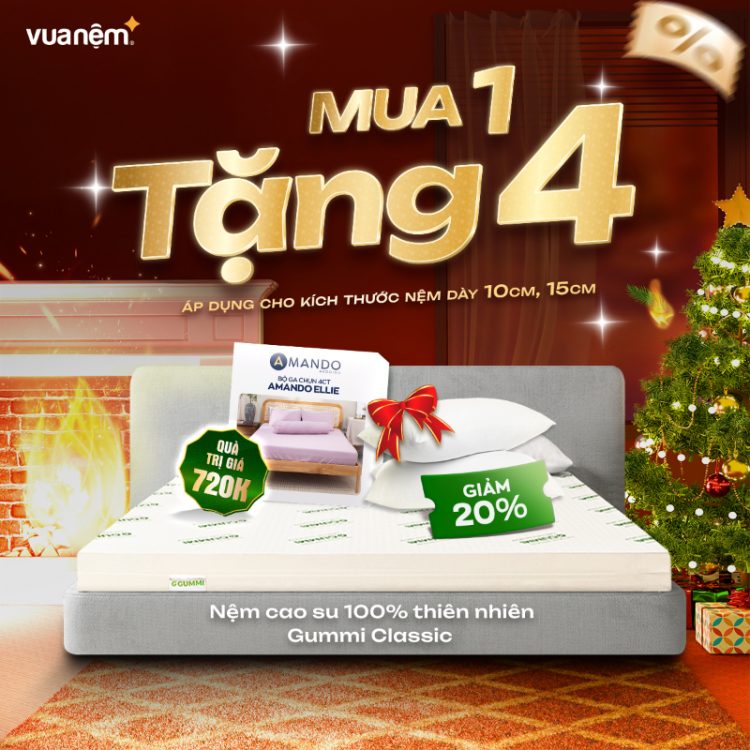 Nệm cao su 100% thiên nhiên Gummi Classic