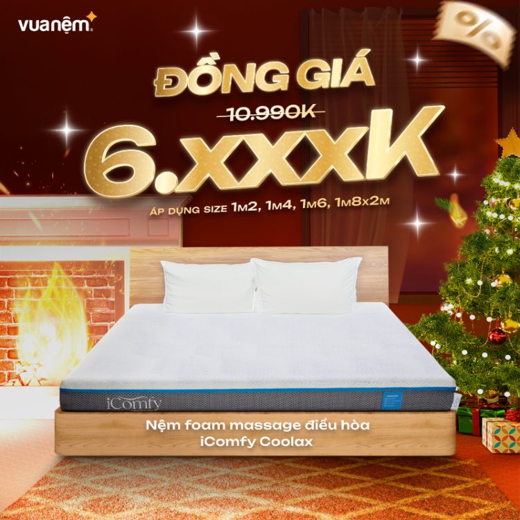 Nệm foam massage điều hòa iComfy Coolax đồng giá 6xxxk