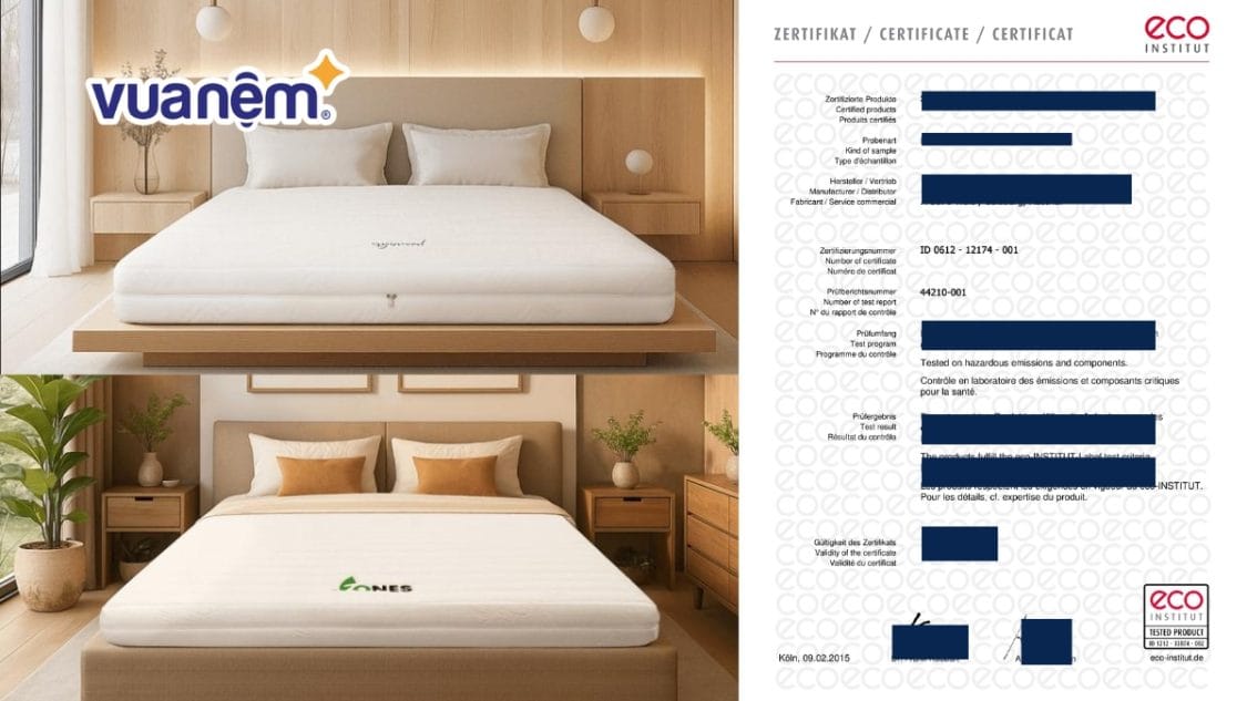 Chứng nhận Eco INSTITUT trên nệm là gì? Gợi ý mẫu đạt chuẩn tại Vua Nệm