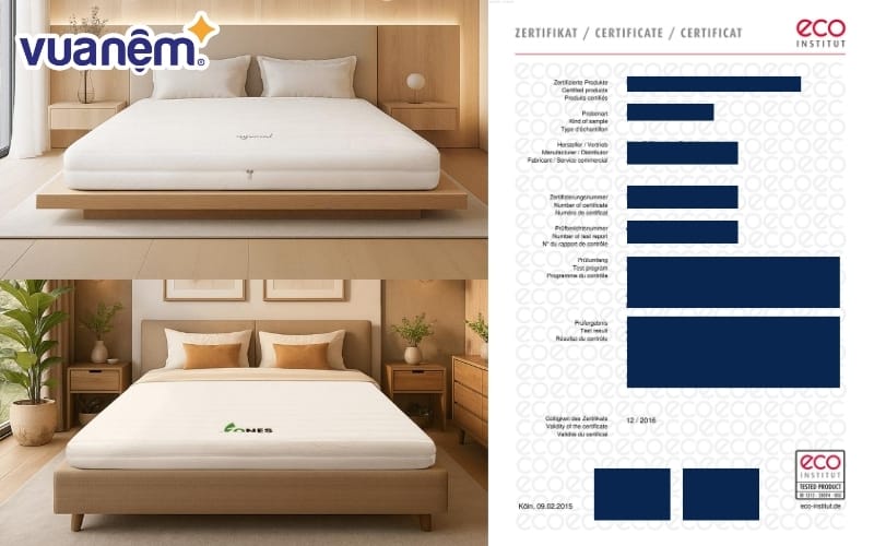 Chứng nhận Eco INSTITUT trên nệm là gì?