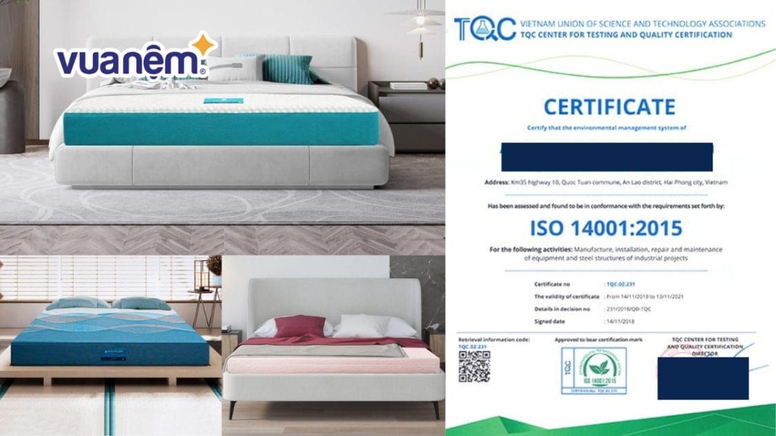Chứng nhận ISO 14001:2015 trên nệm là gì?