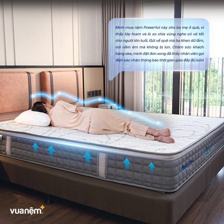 Nệm lò xo Dunlopillo hỗ trợ nâng đỡ tốt