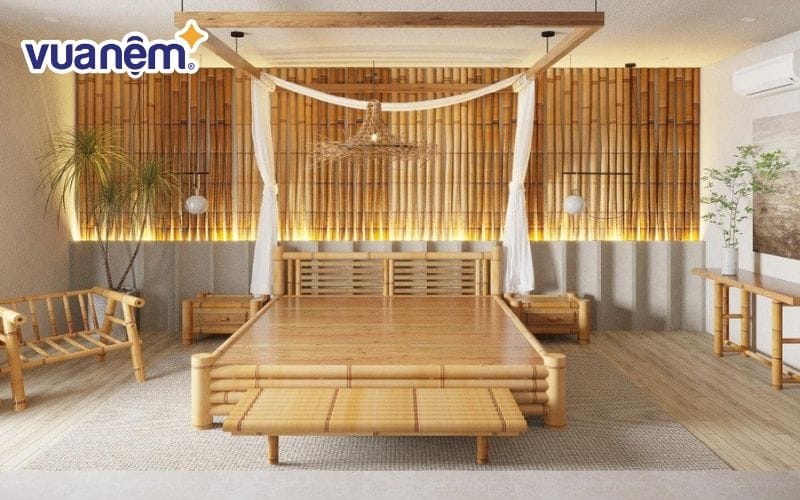 Giường tre có thiết kế độc đáo, ấn tượng