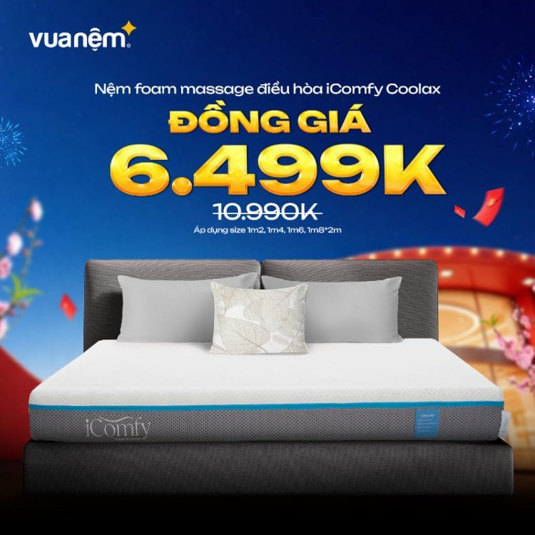 Nệm foam massage điều hòa iComfy Coolax đồng giá 6.499k