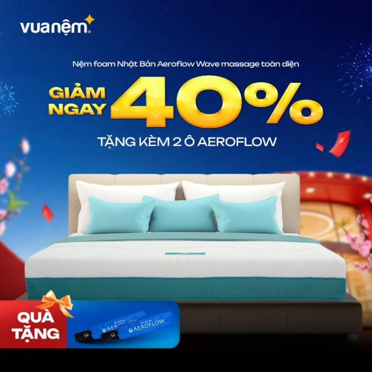 Nệm foam Nhật Bản Aeroflow Wave massage toàn diện