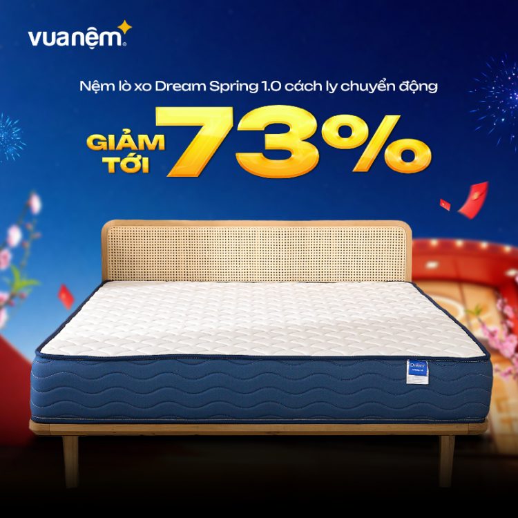 Nệm lò xo Dream Spring 1.0 giảm tới 73%