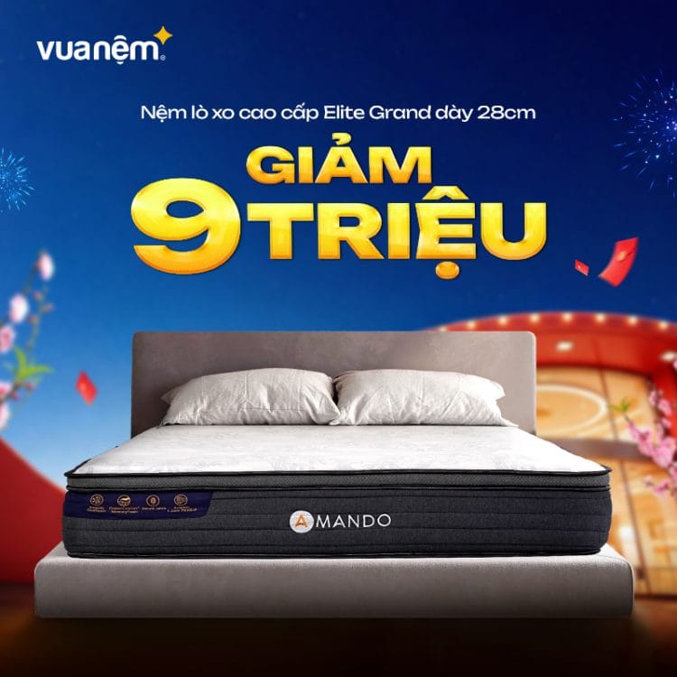 Nệm lò xo cao cấp Amando Elite Grand giảm 9 triệu