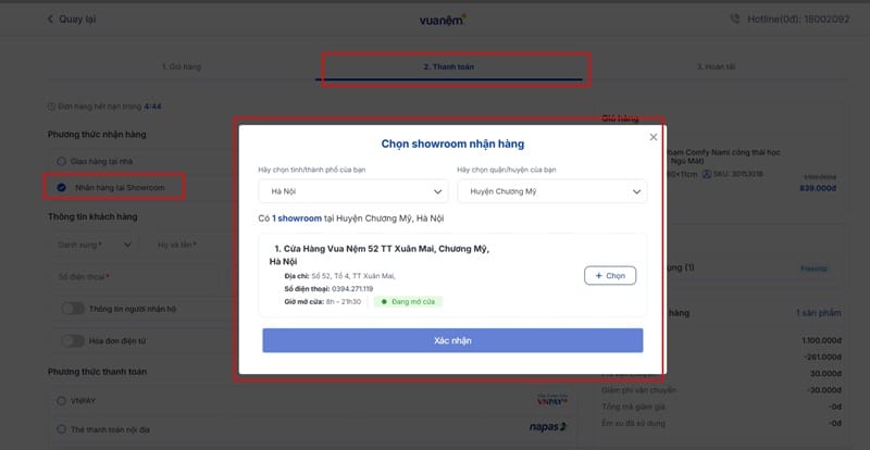 Lợi ích của tính năng nhận hàng tại showroom