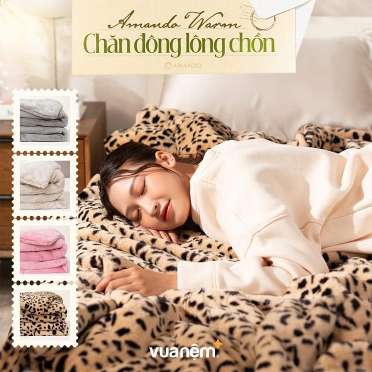 Chăn đại hàn lông chồn Amando Warm
