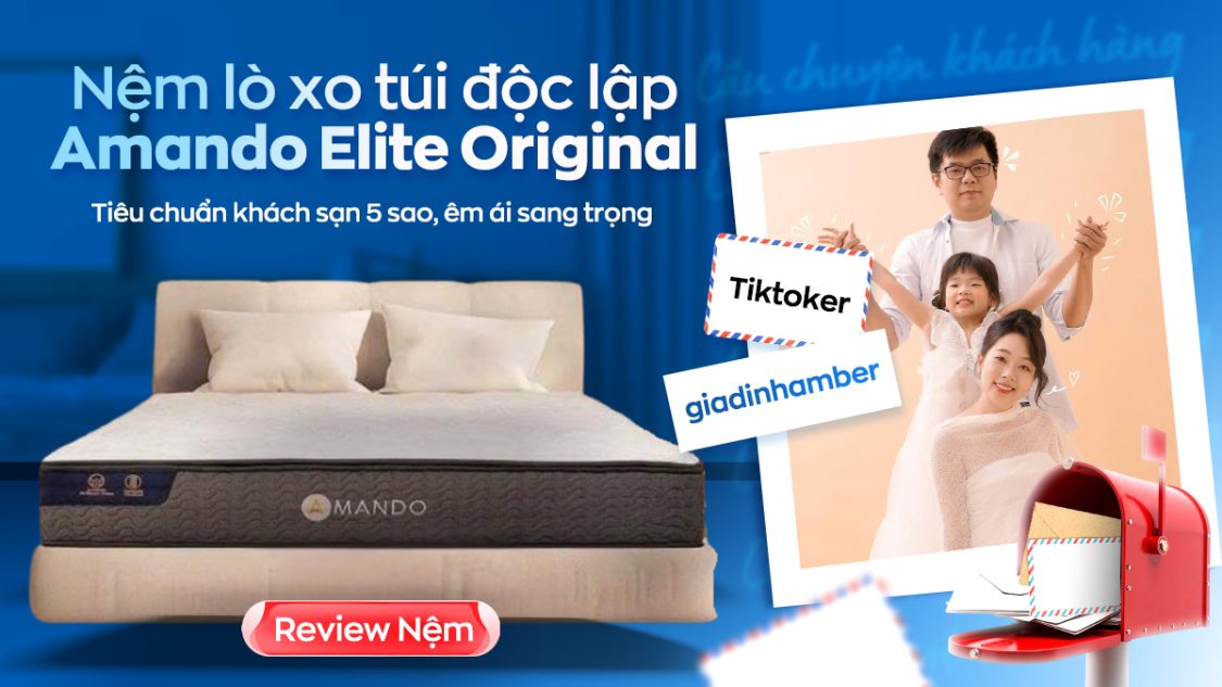 Đón giấc ngủ resort cùng Giadinhamber với nệm Amando Elite Original