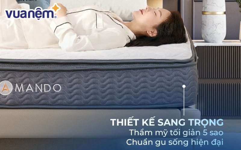 Amando Elite Original là điểm nhấn nội thất, góp phần làm tổng thể phòng ngủ trông chỉn chu và hiện đại hơn