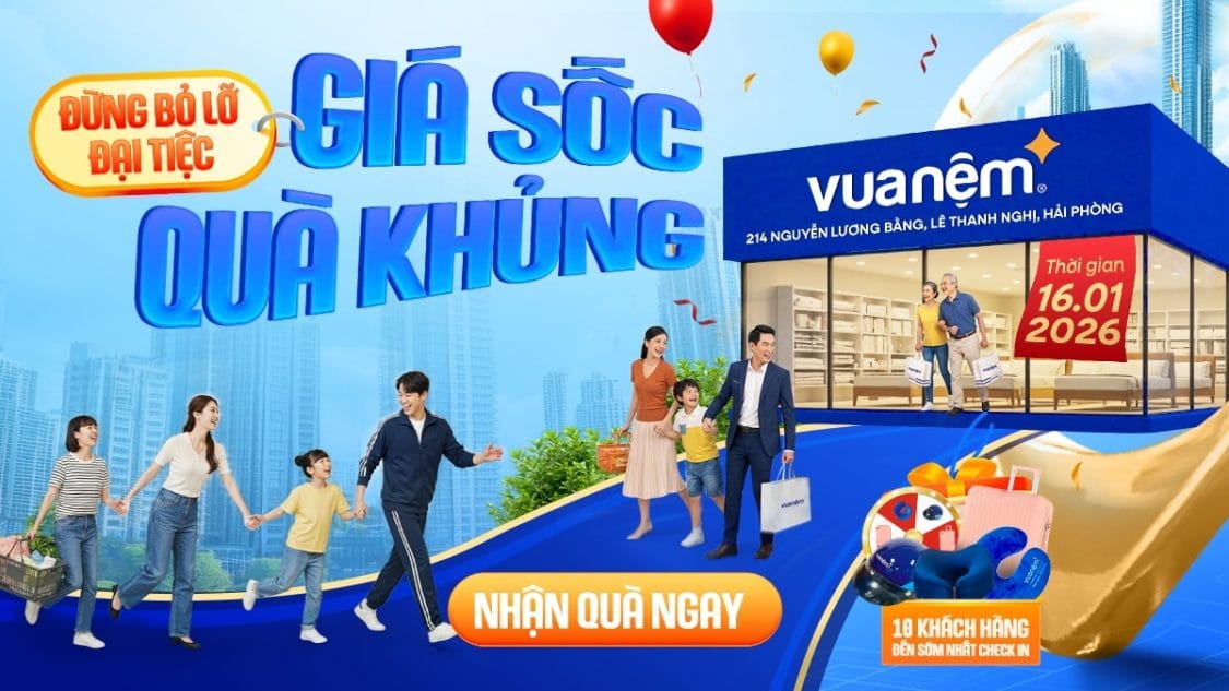 Vua Nệm Khai Trương Cửa Hàng 214 Phố Nguyễn Lương Bằng, Lê Thanh Nghị, Hải Phòng