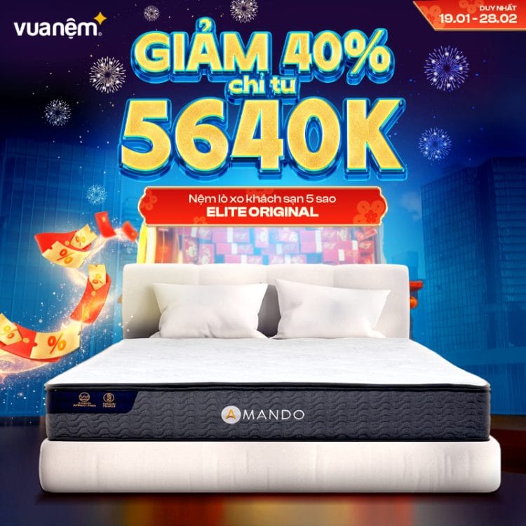 Nệm lò xo khách sạn 5 sao Amando Elite Original