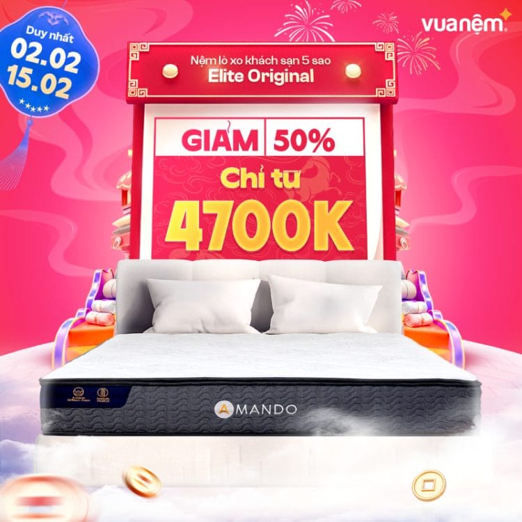 Nệm lò xo khách sạn 5 sao Amando Elite Original