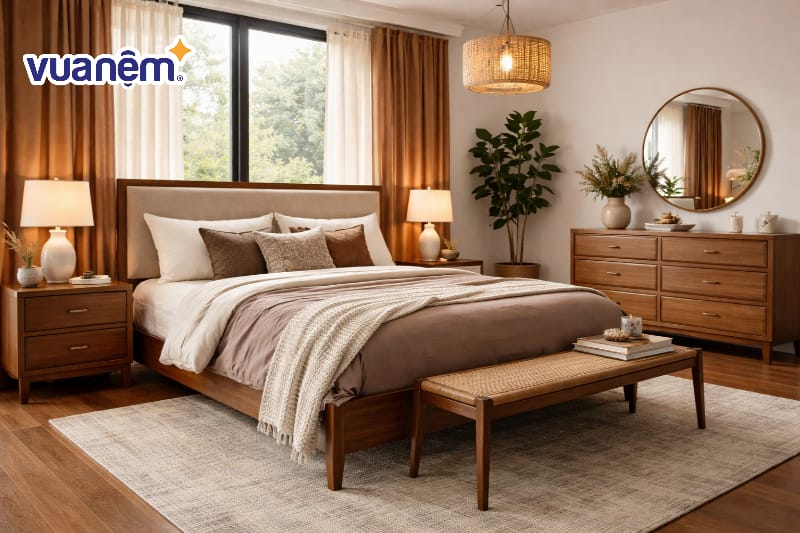 Sử dụng màu nâu gỗ làm chủ đạo