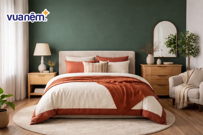 Tạo điểm nhấn bằng mảng tường màu đậm